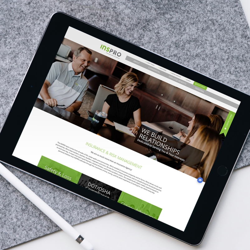 responsive website on tablet