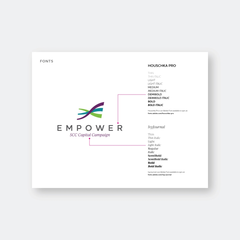 capital campaign brand guide fonts