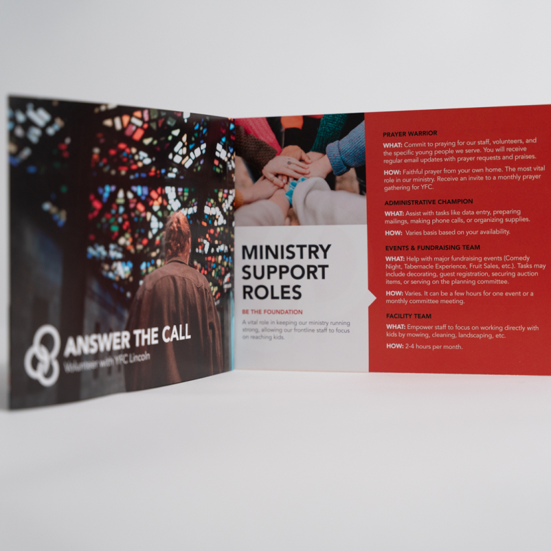 nonprofit volunteer brochure programs