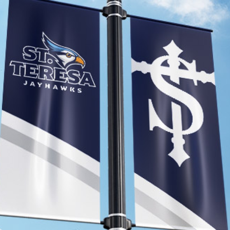 branded school mascot flags