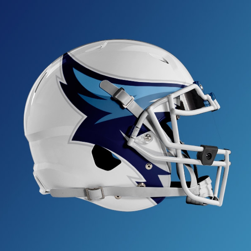 branded school mascot football helmet