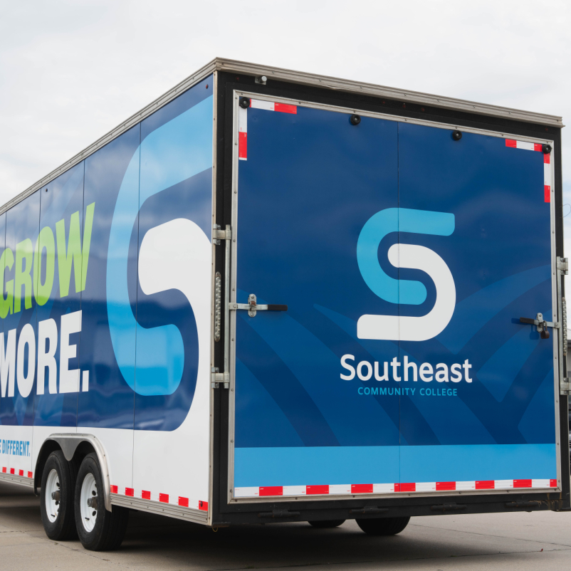 Backside of an SCC wrapped trailer