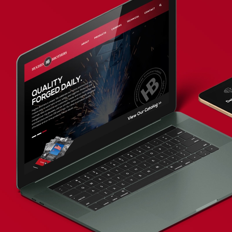 hughes brothers website screen mockups