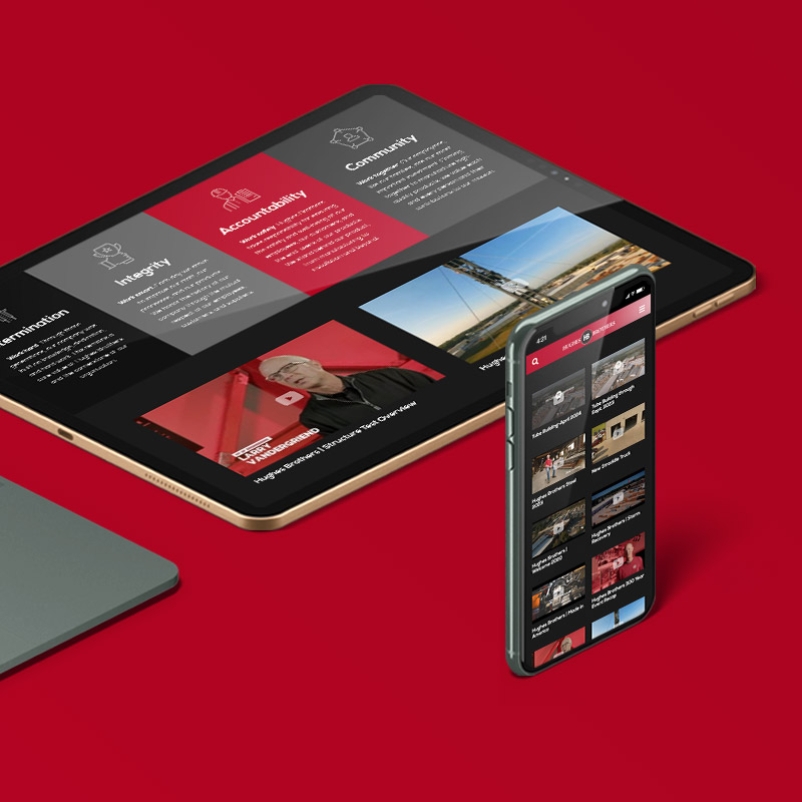hughes brothers website screen mockups