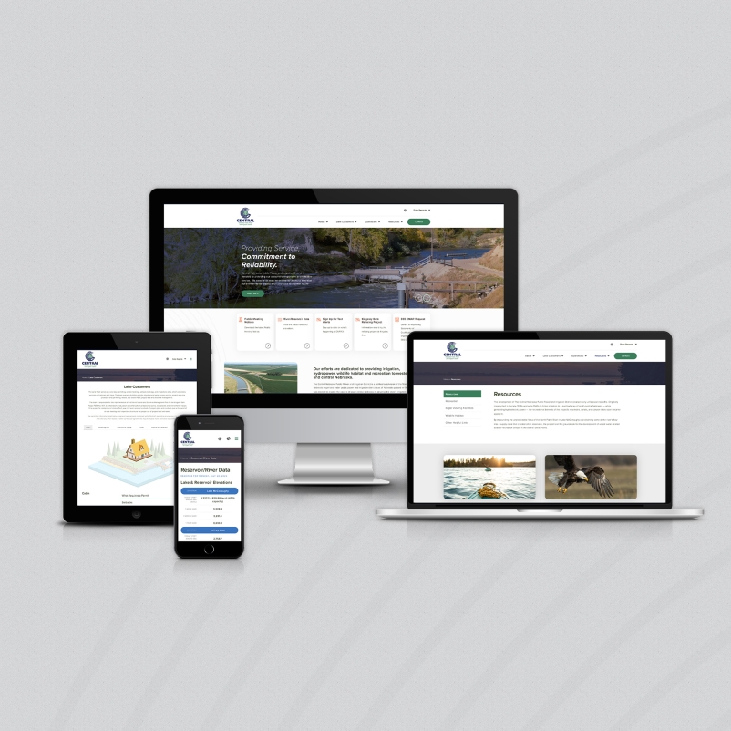Desktop, laptop, tablet and mobile view of website