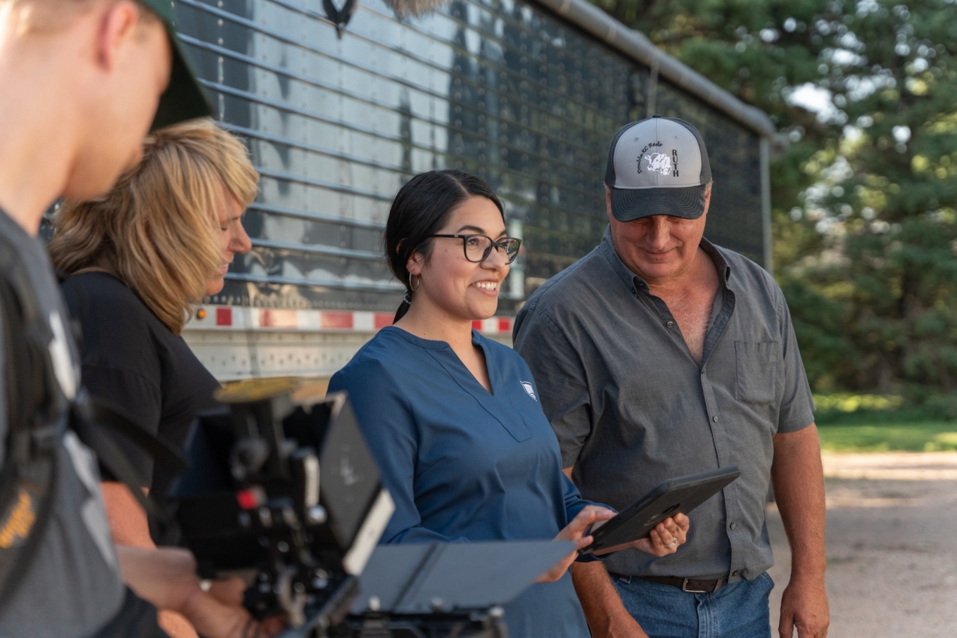 insurance agent and farm family