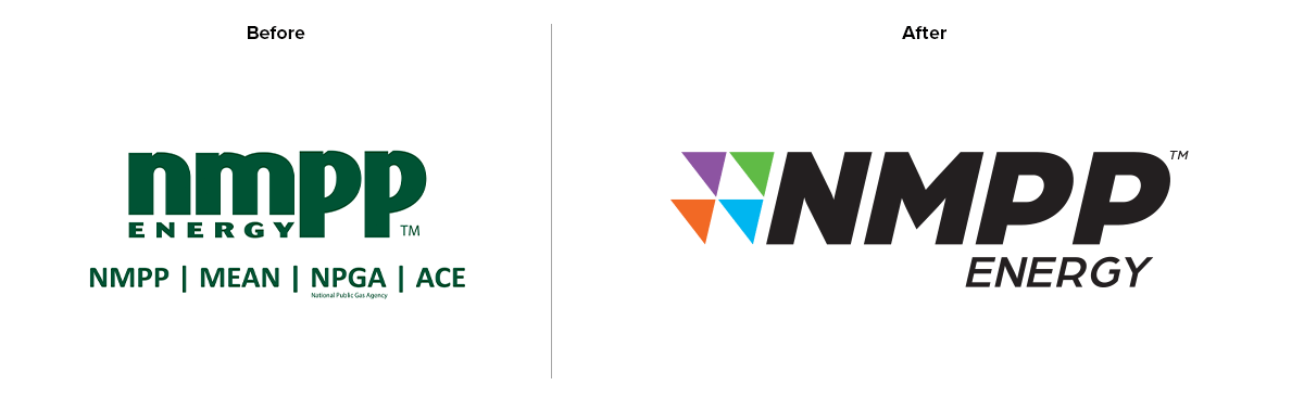 utilities rebranding logo design before and after