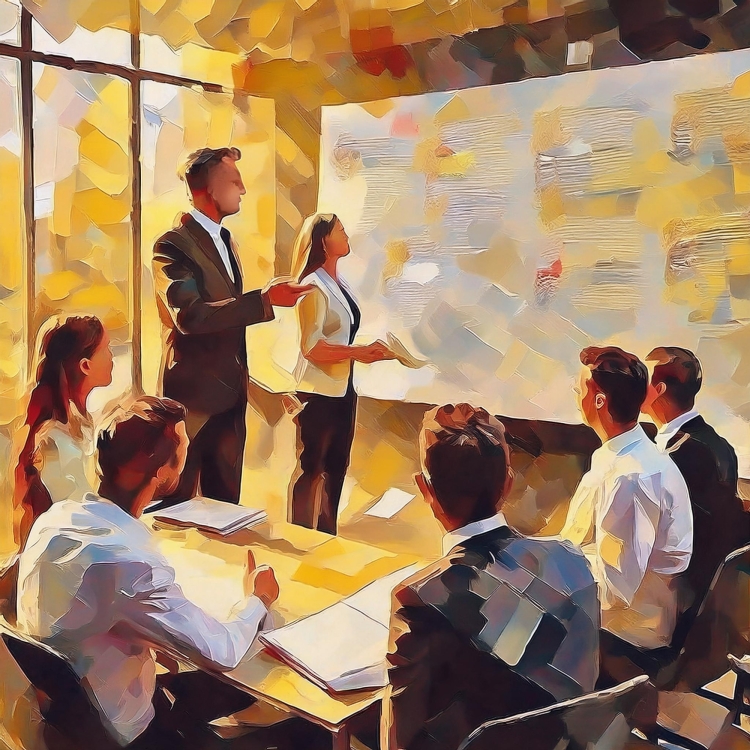 illustration of marketing team working on brand naming