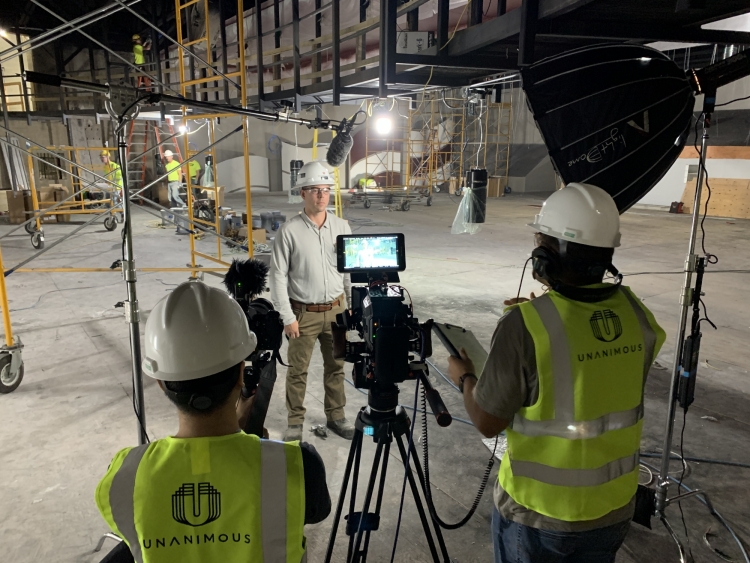commercial construction video shoot