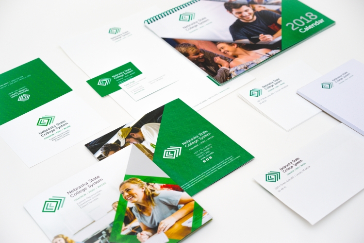 college system print collateral design examples