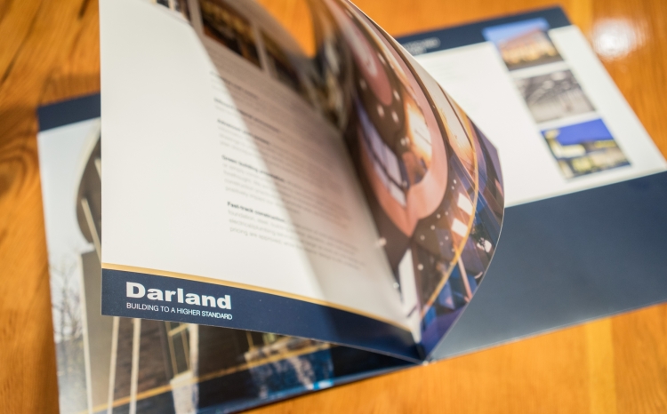 construction brochure design with pages turning