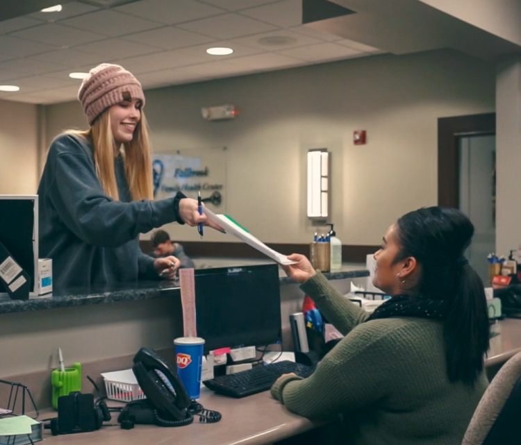 woman at doctors office