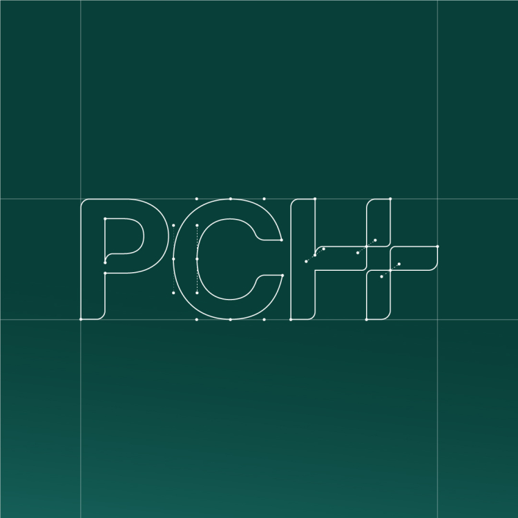 Design process of designing the PCH lettermark
