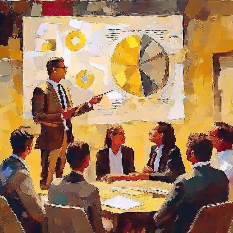 illustration of a man reviewing marketing campaign results