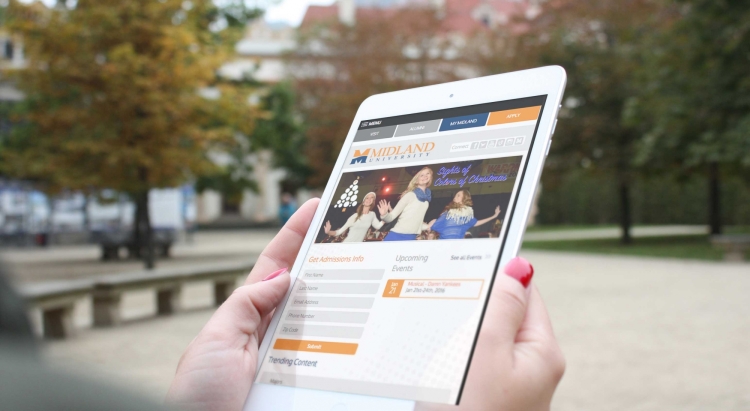 midland university website design on mobile