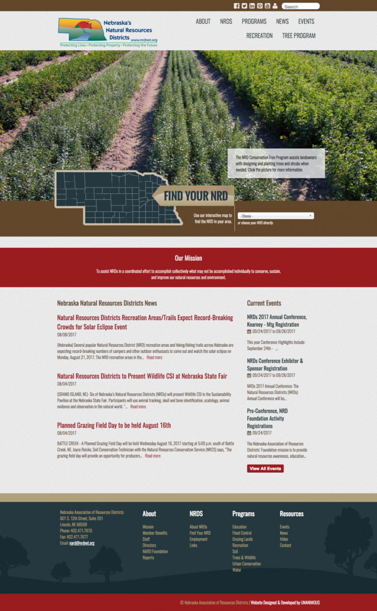 Nebraska's Natural Resources District Website Design