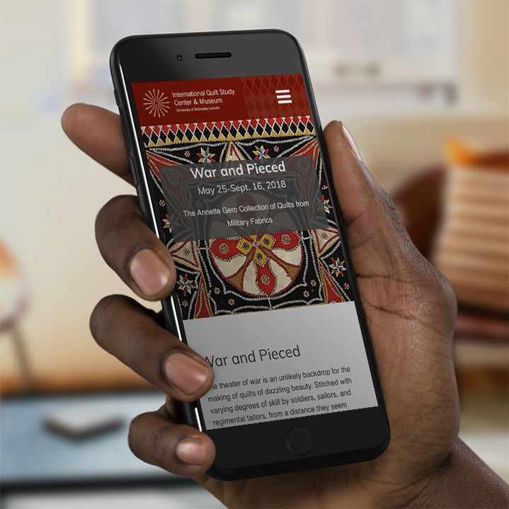 museum website design on mobile phone