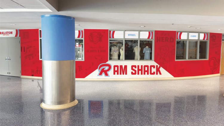 Ralston High School "Ram Shack" Wall Concept Mockup
