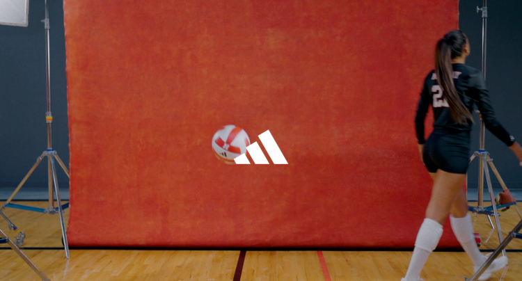 White adidas logo on the ending video frame