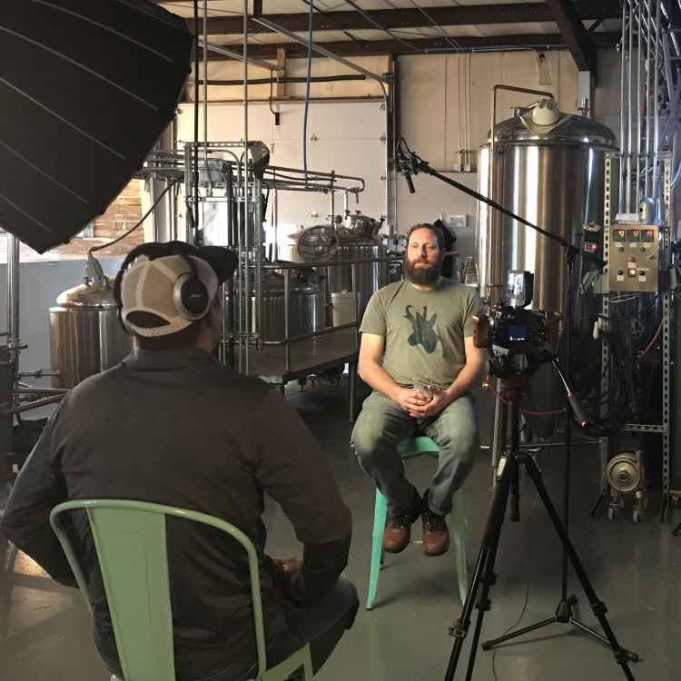 behind the scenes of a brewery video shoot