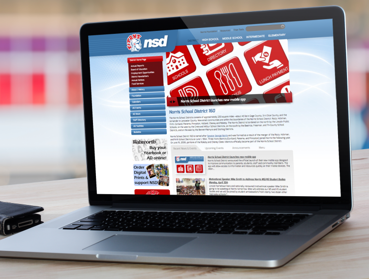 norris school district education website on laptop