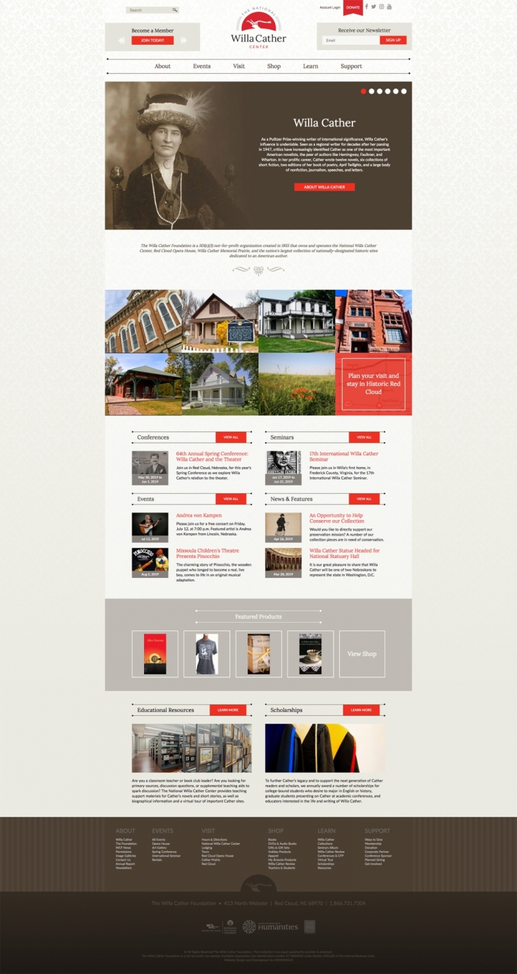 Cather Website Design Homepage