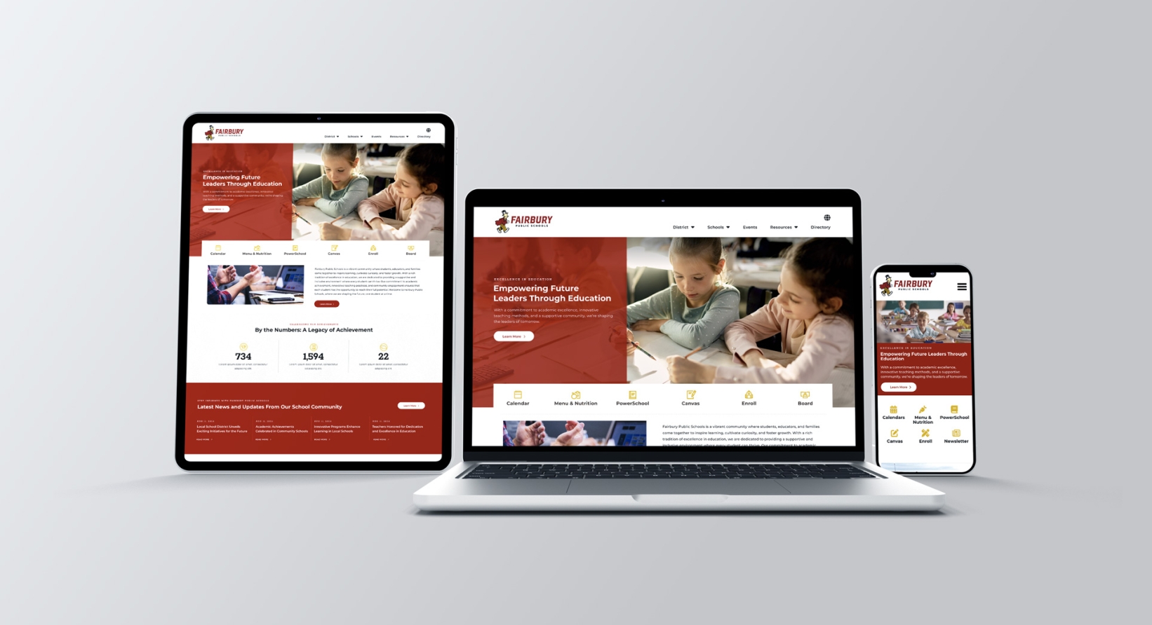 Fairbury Public Schools responsive website on all devices
