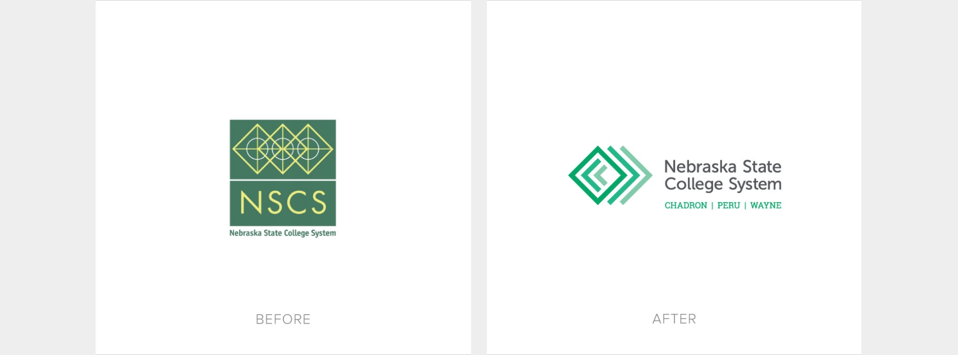 education logo design before and after