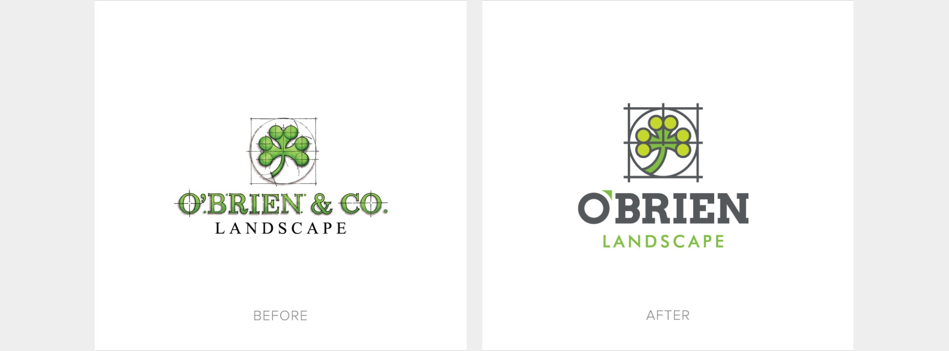 landscaping logo design before and after