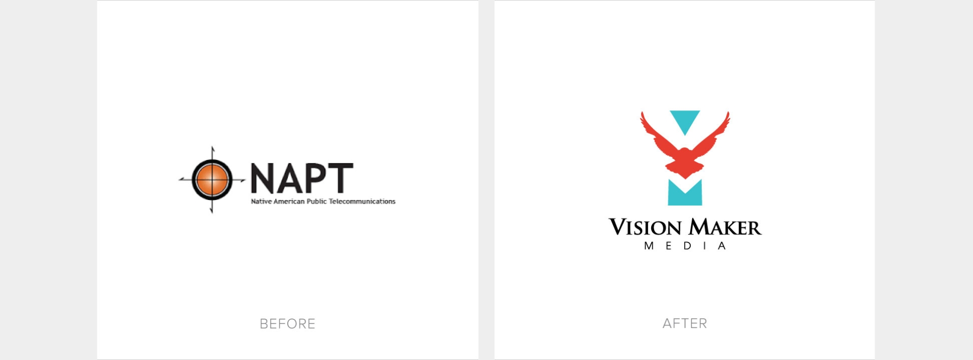 non-profit logo design before and after